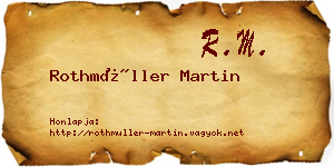 Rothmüller Martin névjegykártya
